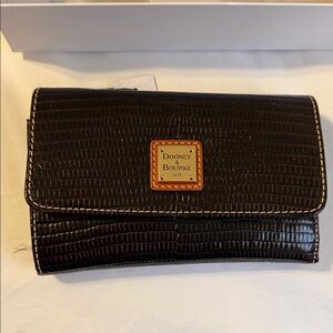 Dooney & Bourke Dark Brown Crocodile Embossed Wallet
